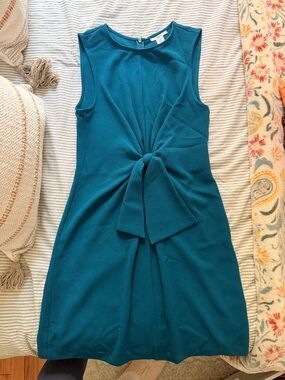 Bar III Teal Knot-Front Sleeveless Mini Dress